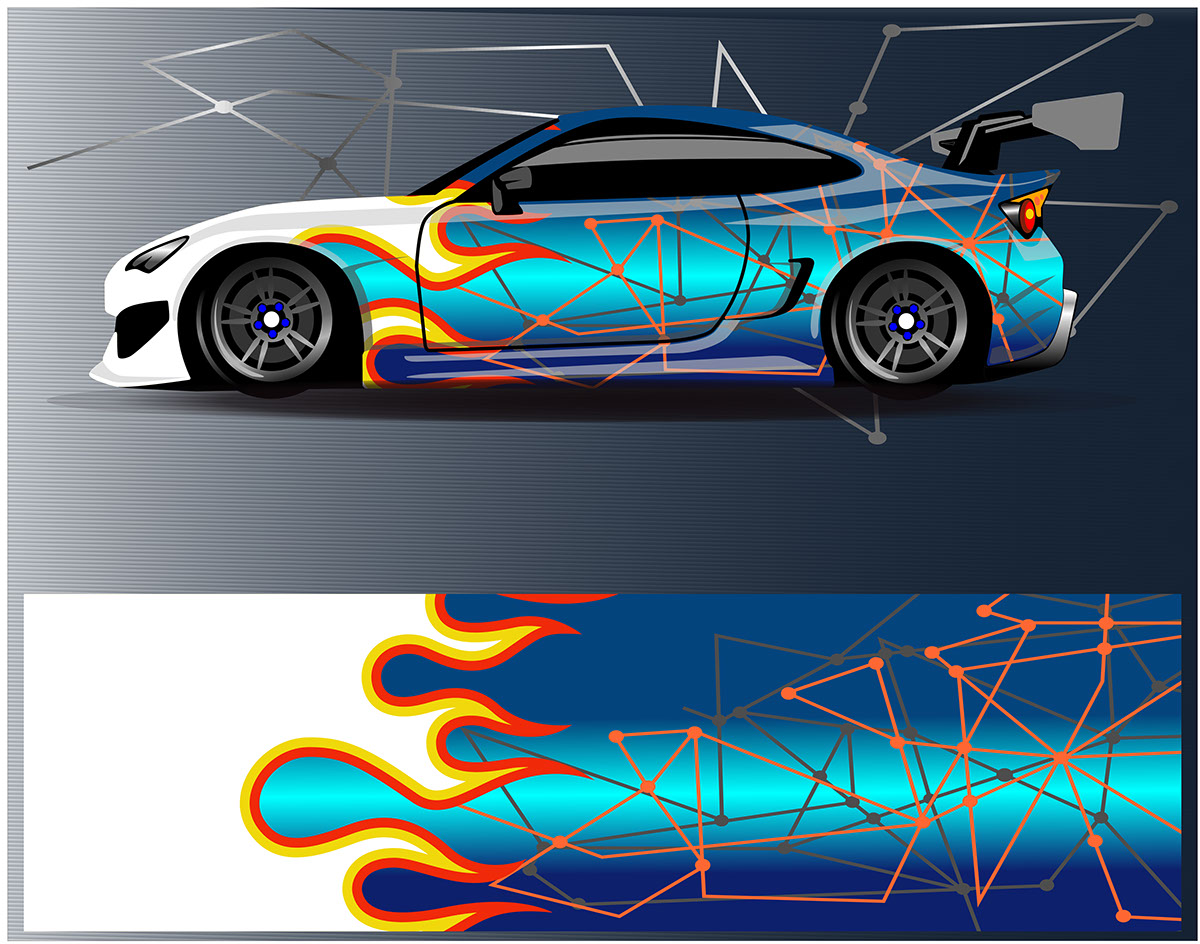 Car wrap decal graphics Abstract stripe grunge racing and sport background for racing Livery rendition image