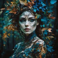 Beautiful Blue Eyed Forest Woman