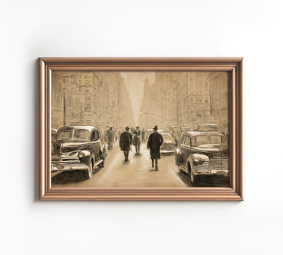 New York City drawing vintage sketch rendition image