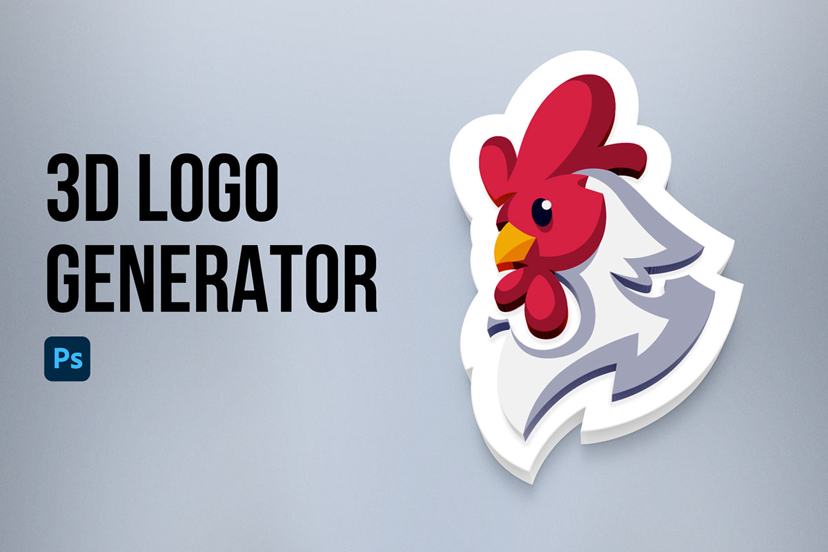 3D Logo Generator Ps Template rendition image