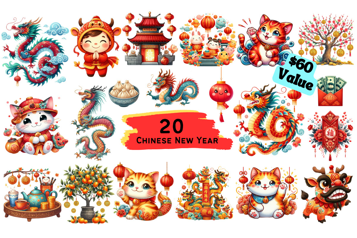 Chinese New Year Dragon Bundle rendition image