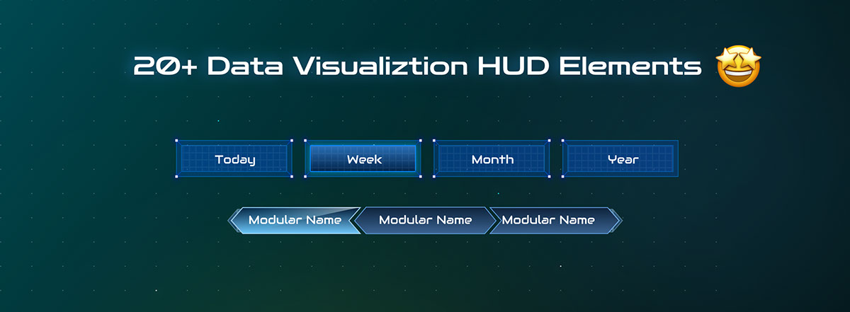 Data Visualization HUD Pack rendition image