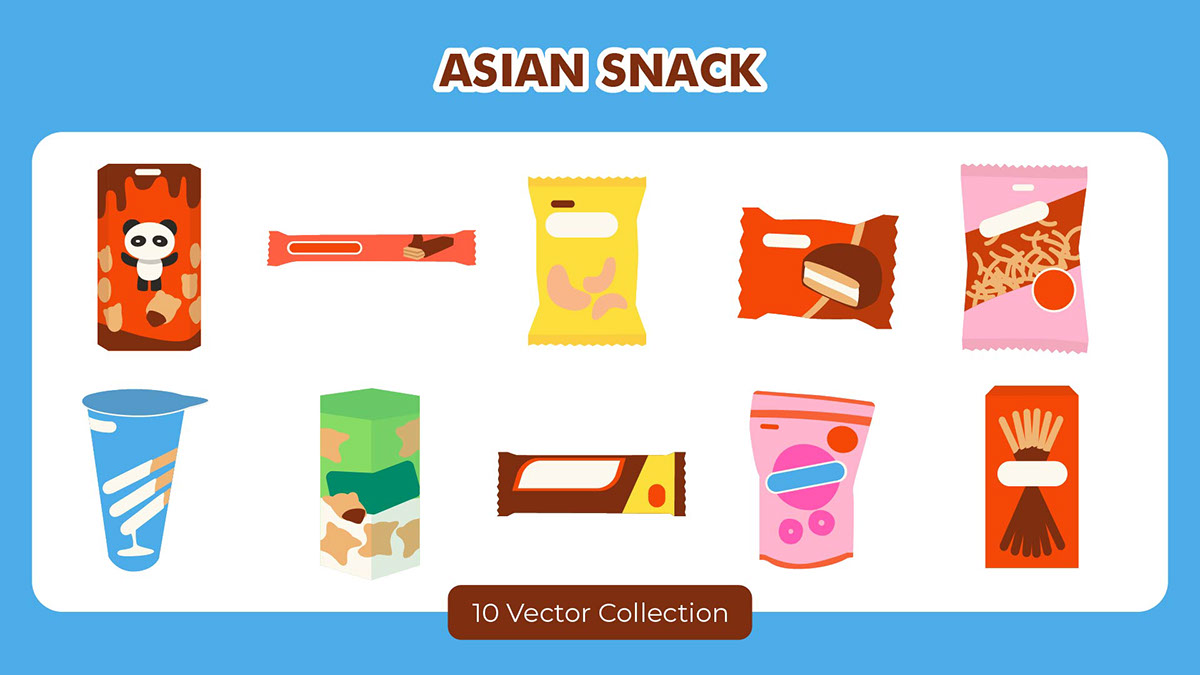 Asian Snack Vector Set rendition image