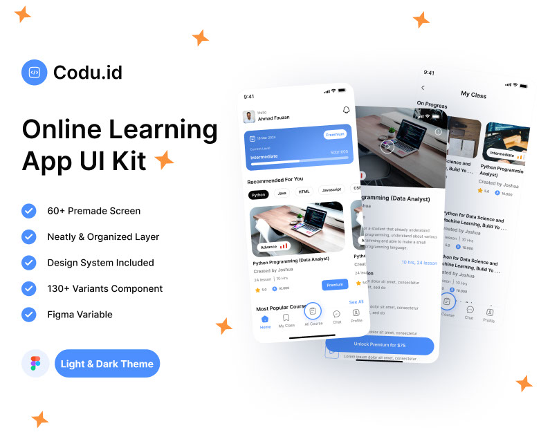 Codu id Online Learning App UI Kit rendition image