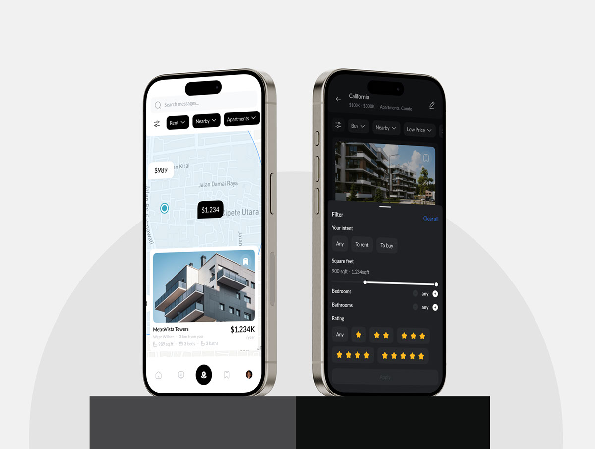 Homey - Real Estate Mobile App UI KIT rendition image