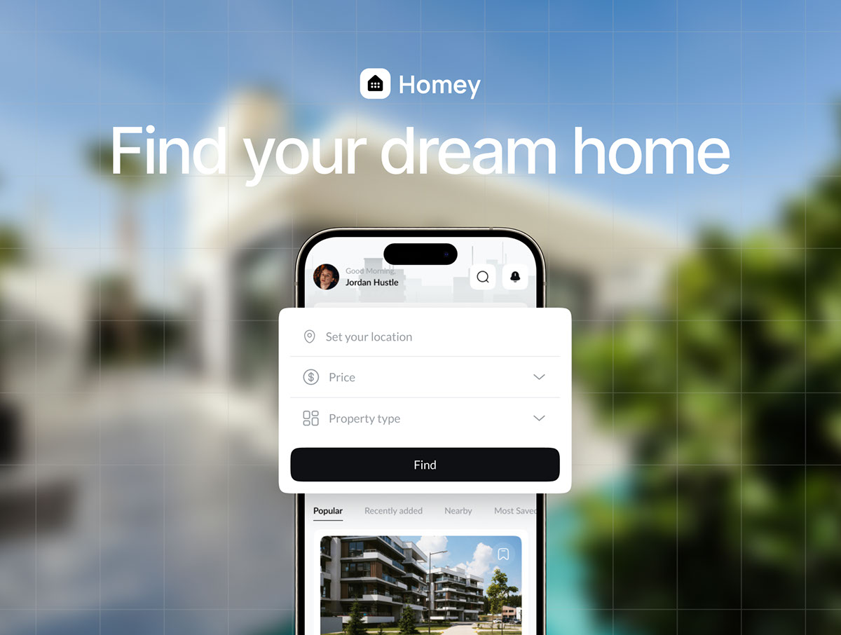Homey - Real Estate Mobile App UI KIT rendition image