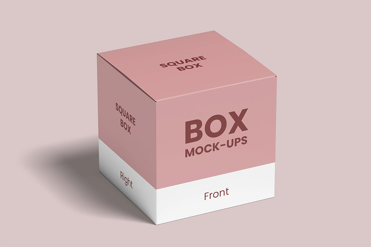 Square Box Mockup Free Download rendition image