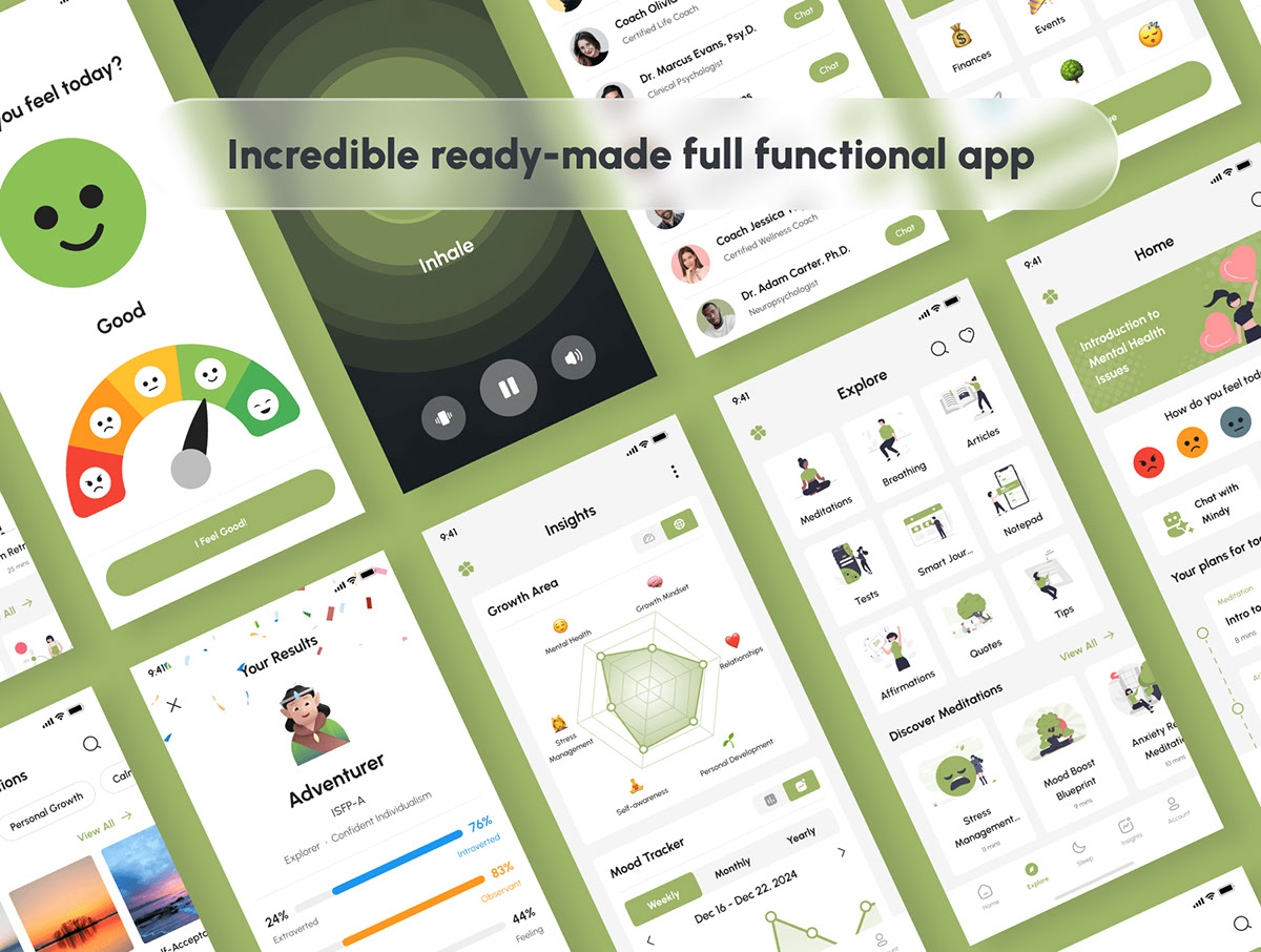 Mindify - AI Mental Health App UI Kit rendition image