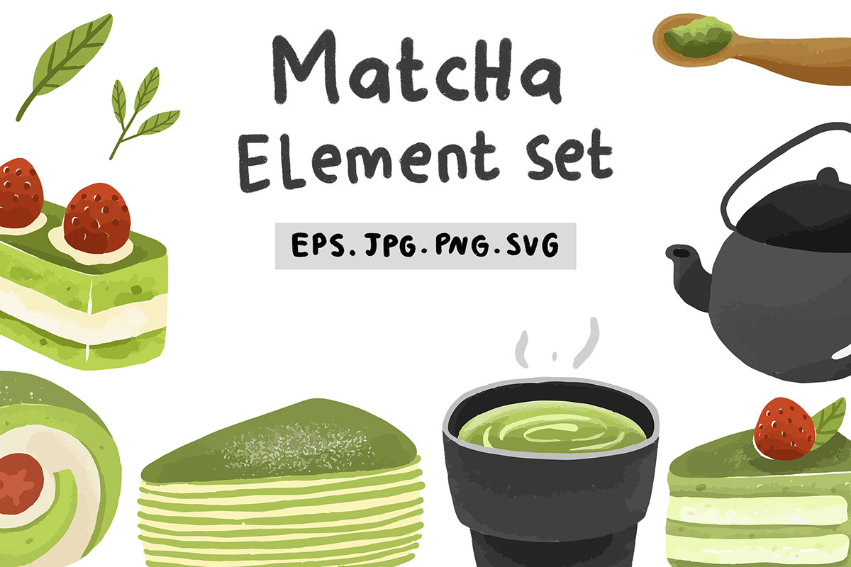 Matcha Element Illustration rendition image