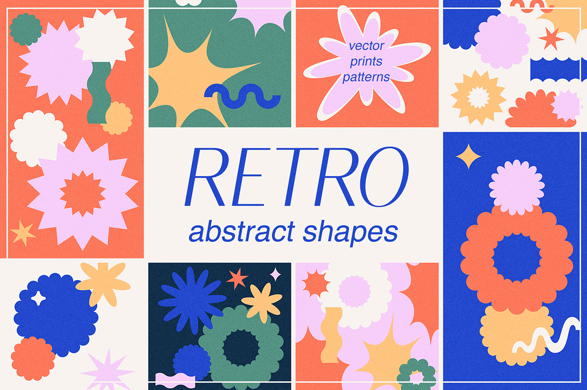 Retro Abstract Vector Shapes rendition image