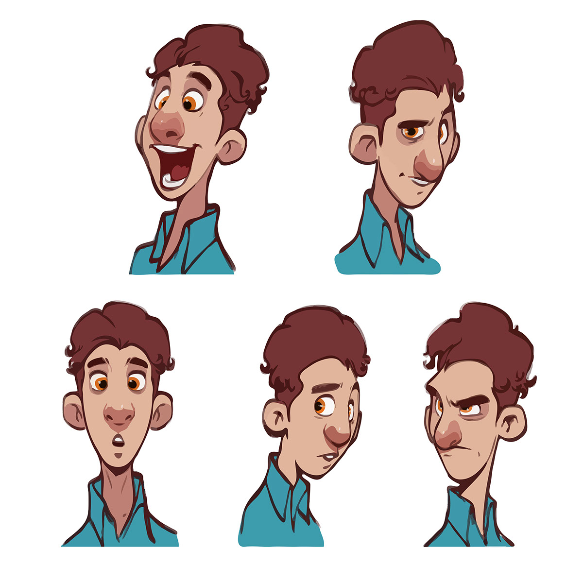 Boy Face With Different Expression rendition image