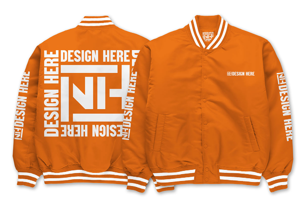Varsity Jacket mockup psd front and back template on Behance :: Behance