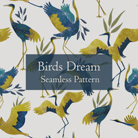 Birds Dream seamless pattern 12x12 inches