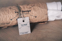 Rolled Tshirts With Wrinkled Paper Band Mockup