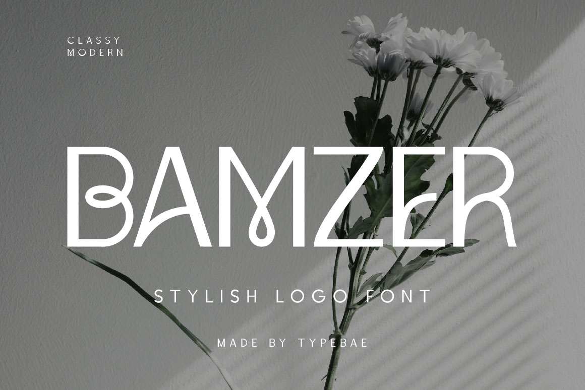 Bamzer Stylish Logo Font rendition image