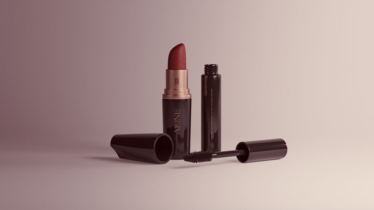 Lipstick and Mascara Mockup rendition image