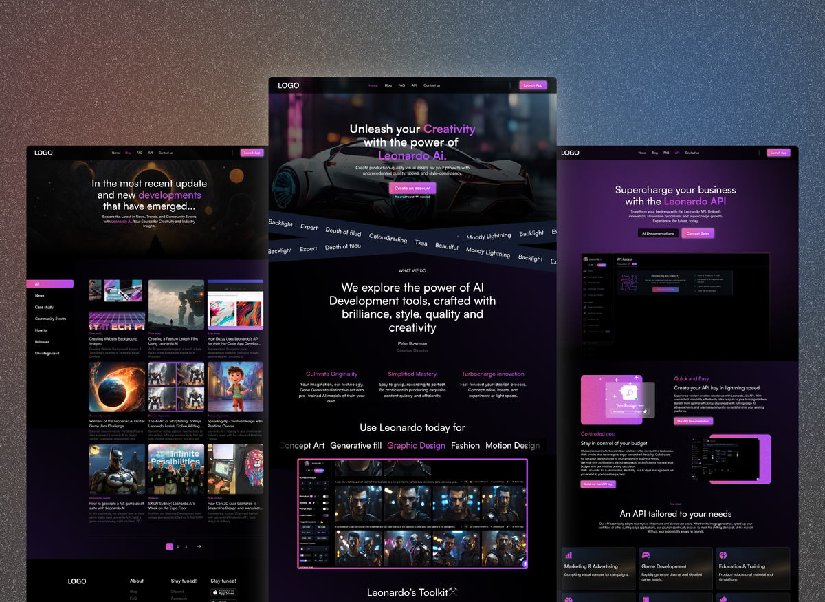 Ai Based Image Generator website UI Design on Behance :: Behance