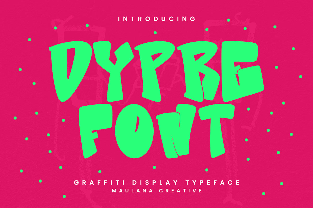 Dypre Graffiti Display Typeface rendition image