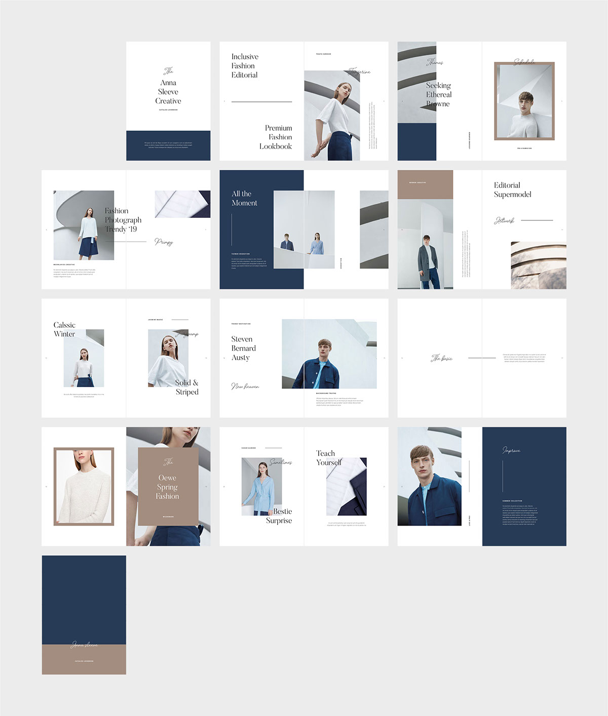 ANNA Editorial Lookbook InDesign Template rendition image