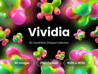 Vividia - 3D Liquid Blob Abstract Shapes Gradient Collection