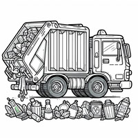 Trash truck coloring pages