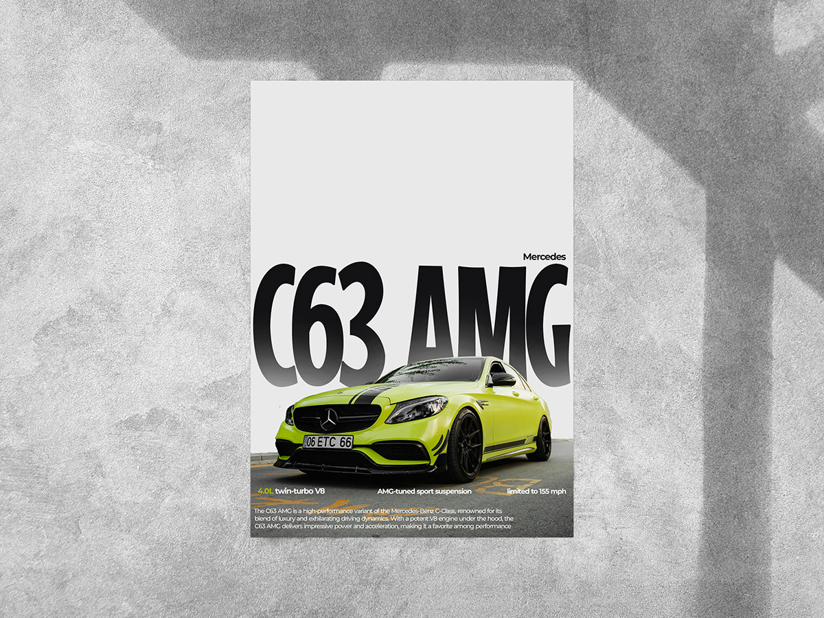 Mercedes C63 AMG Poster rendition image