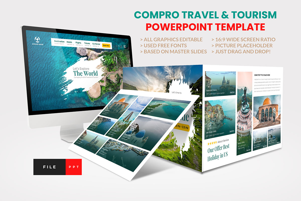 Company Profile Travel and Tourism Powerpoint Template on Behance ...