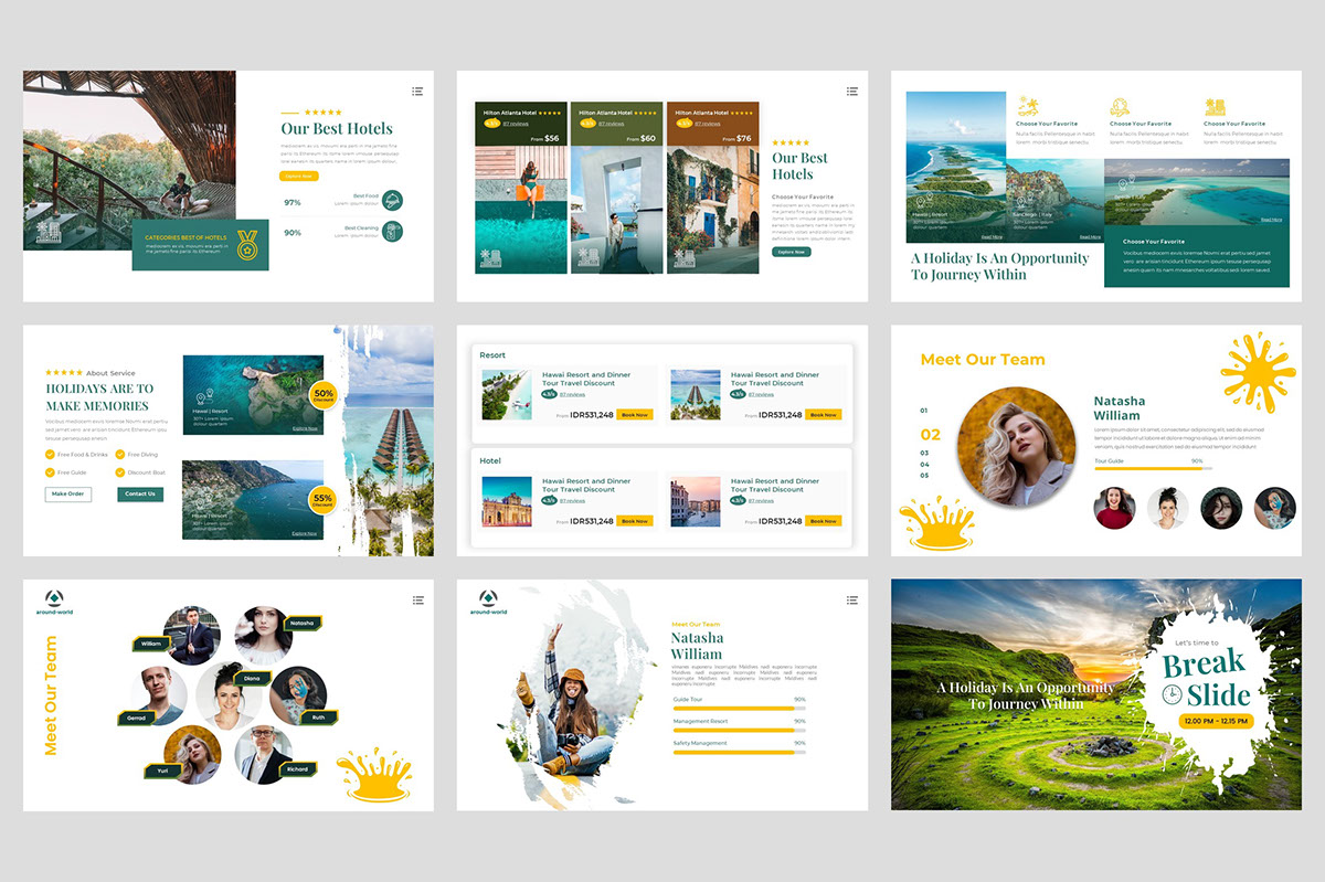 Company Profile Travel and Tourism Powerpoint Template on Behance ...