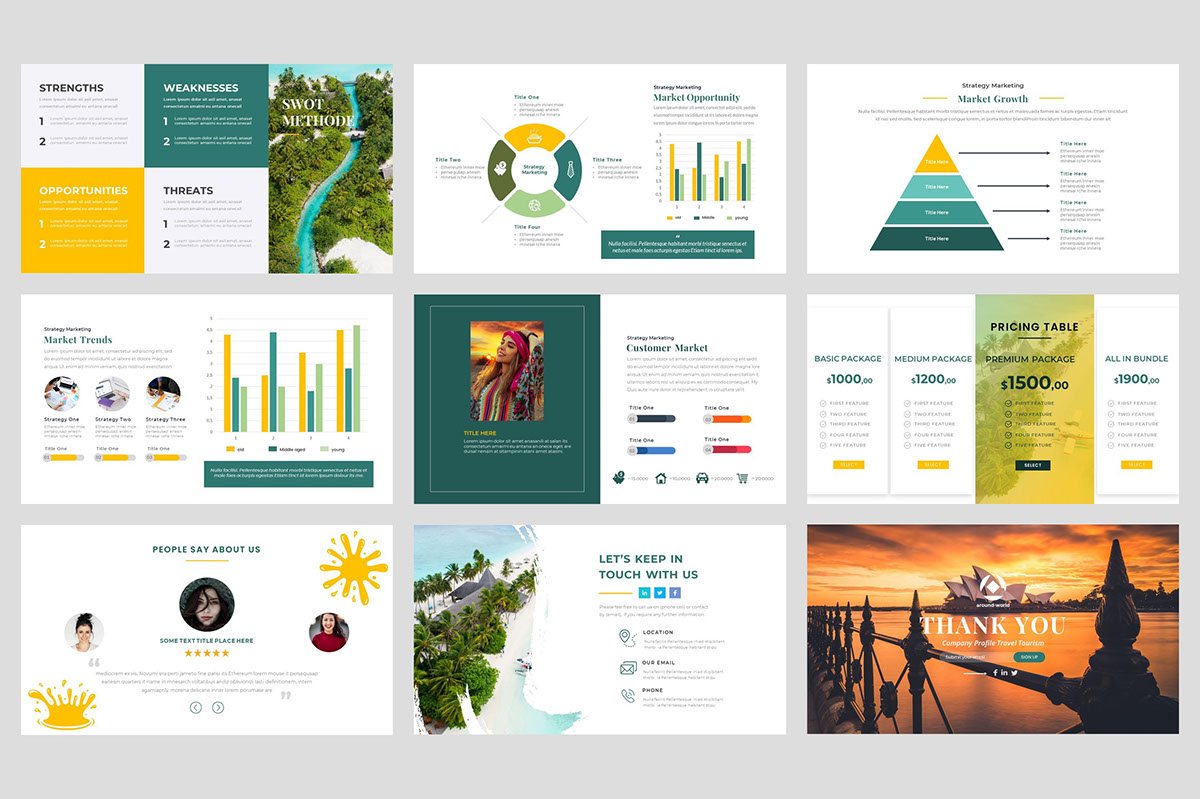 Company Profile Travel and Tourism Powerpoint Template on Behance ...