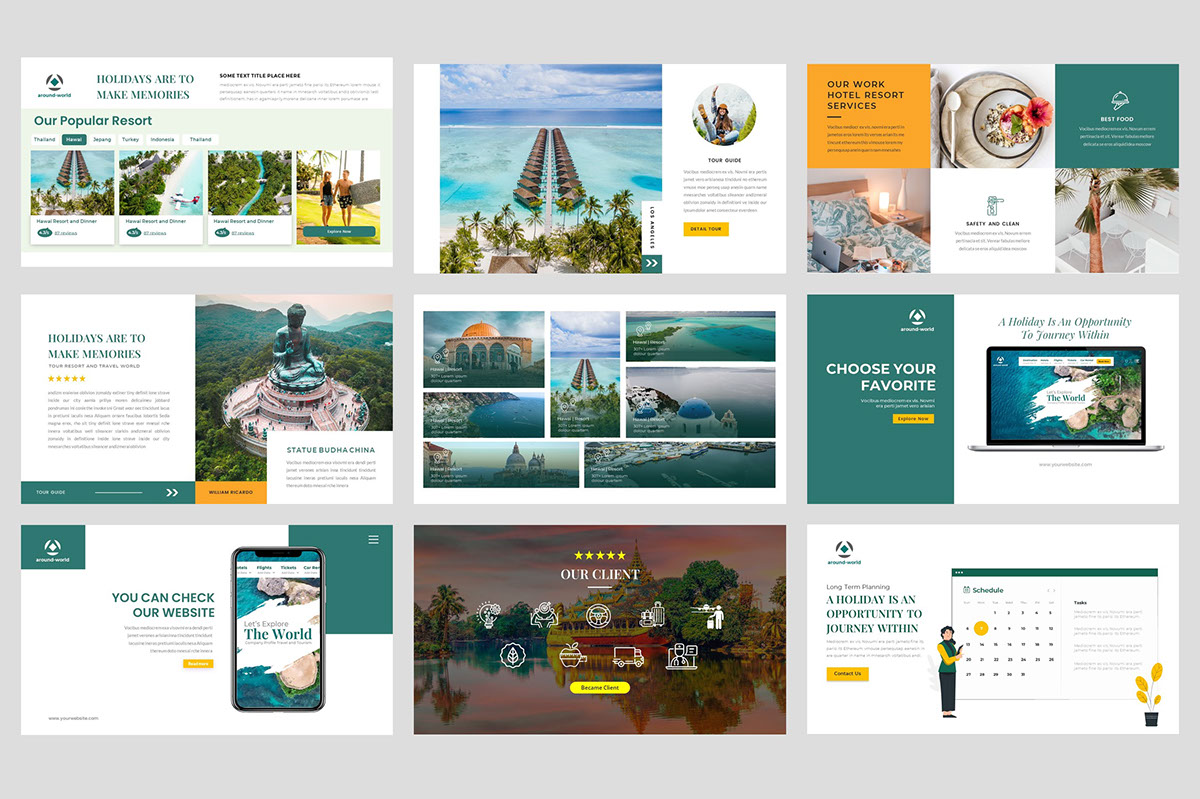 Company Profile Travel and Tourism Powerpoint Template on Behance ...