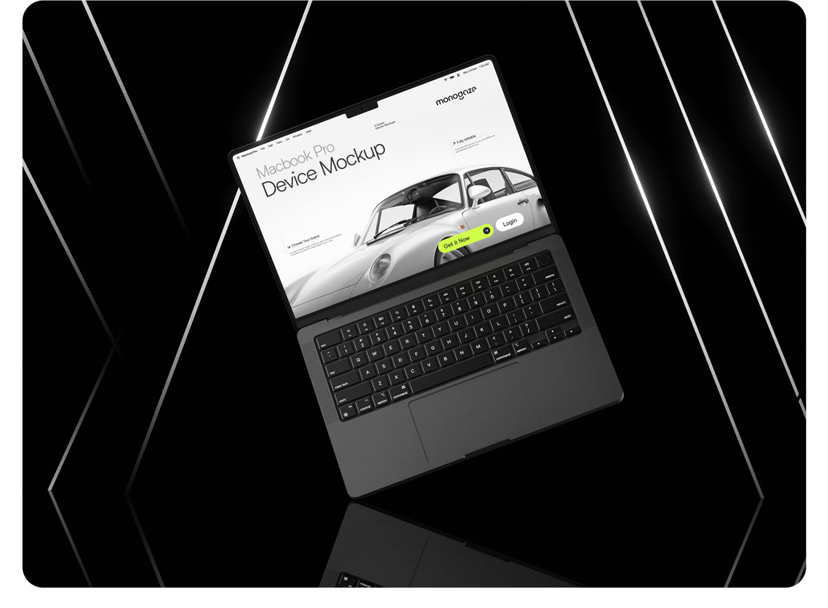 Black Mirror - Macbook Pro Mockup rendition image