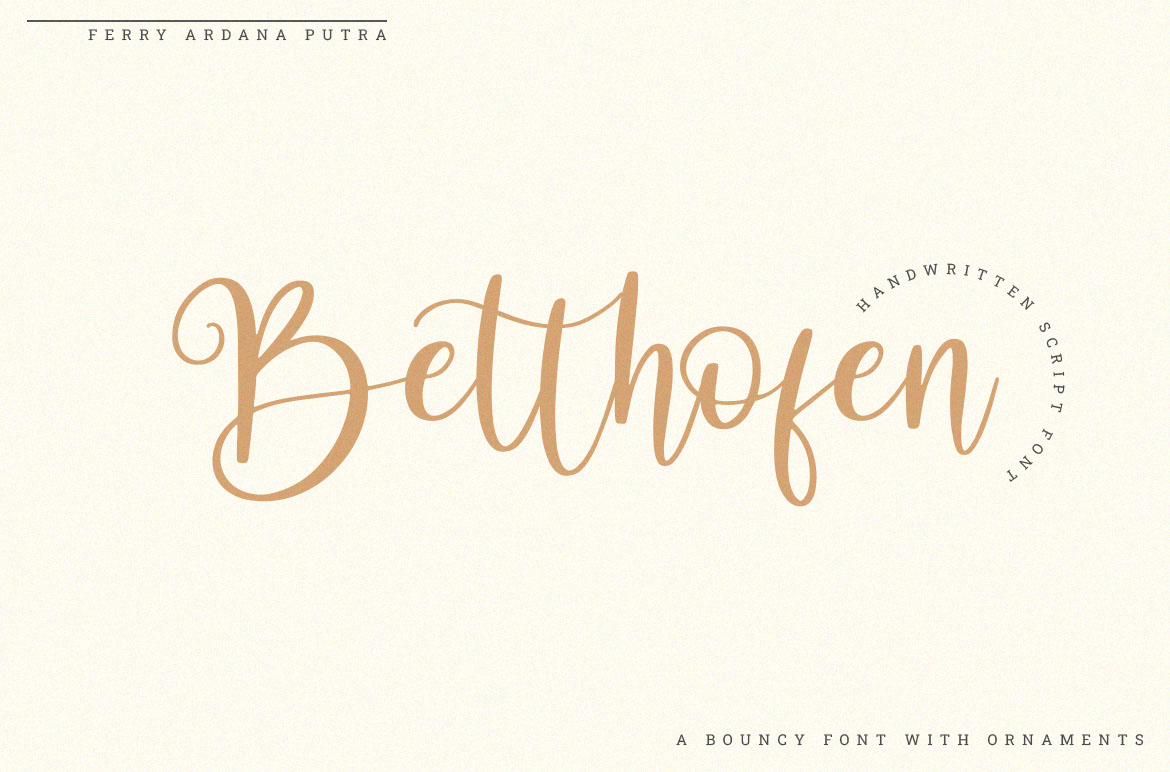 Betthofen Handwriting Bouncy Script font rendition image