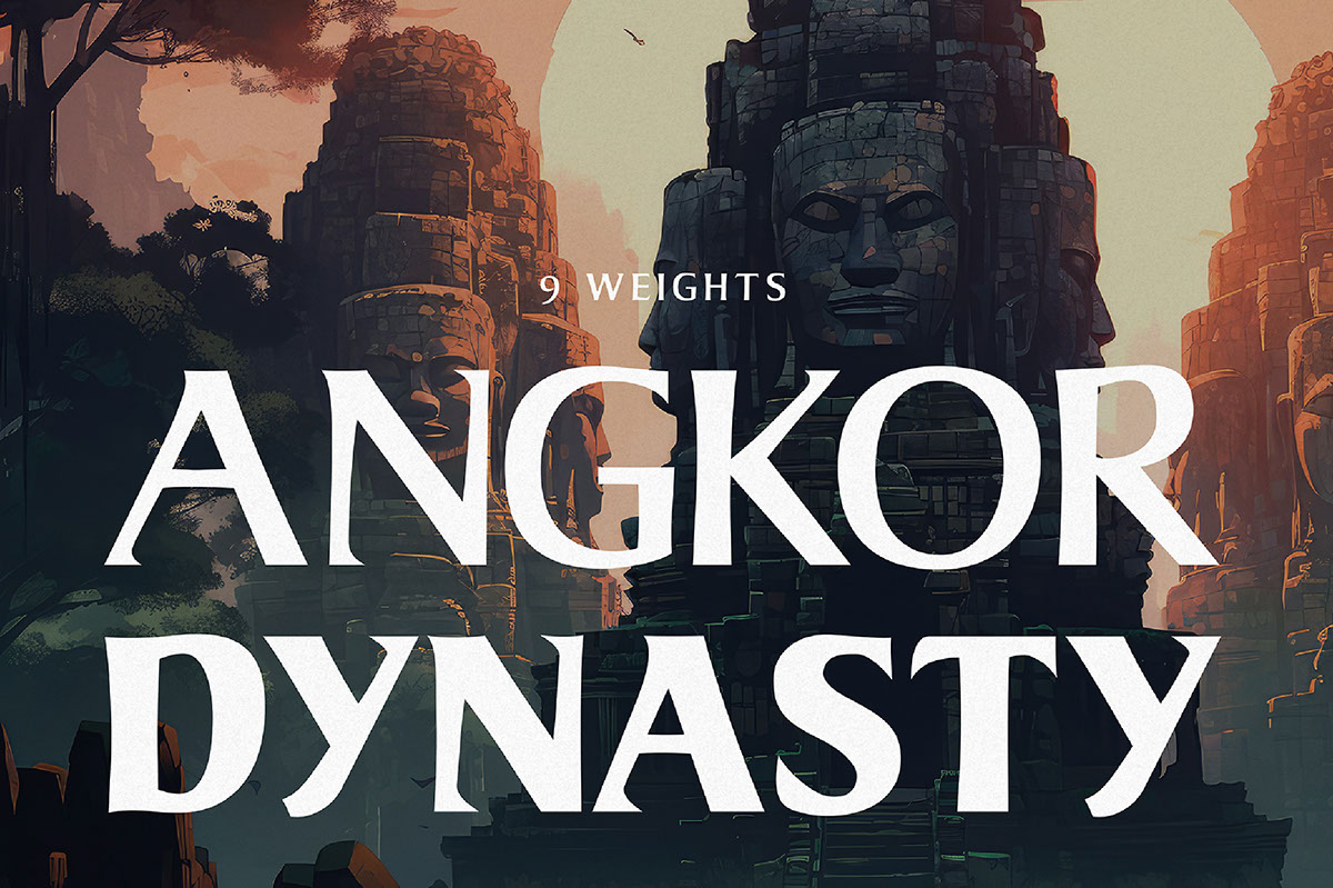 Angkor Dynasty Typeface rendition image