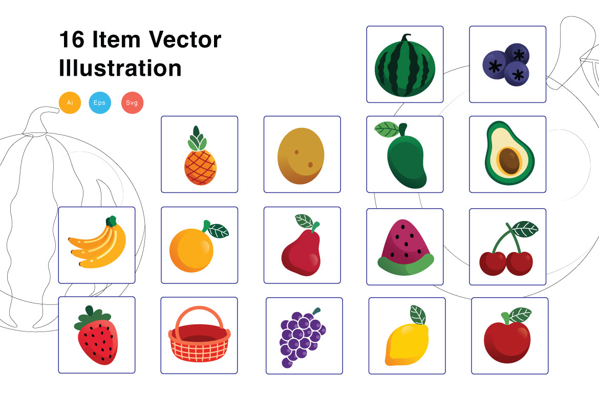 Fruits Elements Vector Illustration rendition image