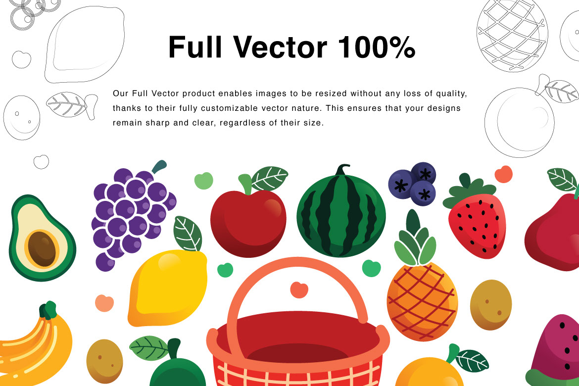 Fruits Elements Vector Illustration rendition image
