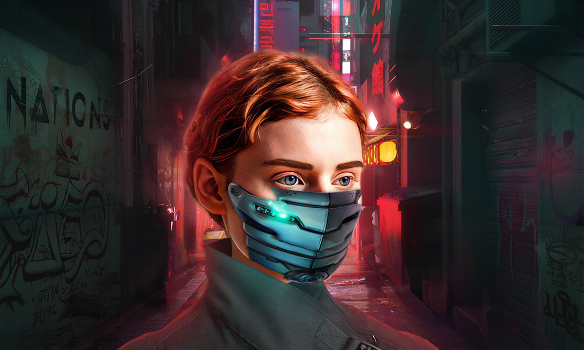 Cyberpunk girl rendition image
