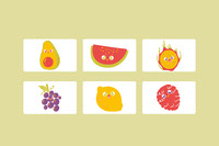 Cute Fruits Doodle Style Illustration