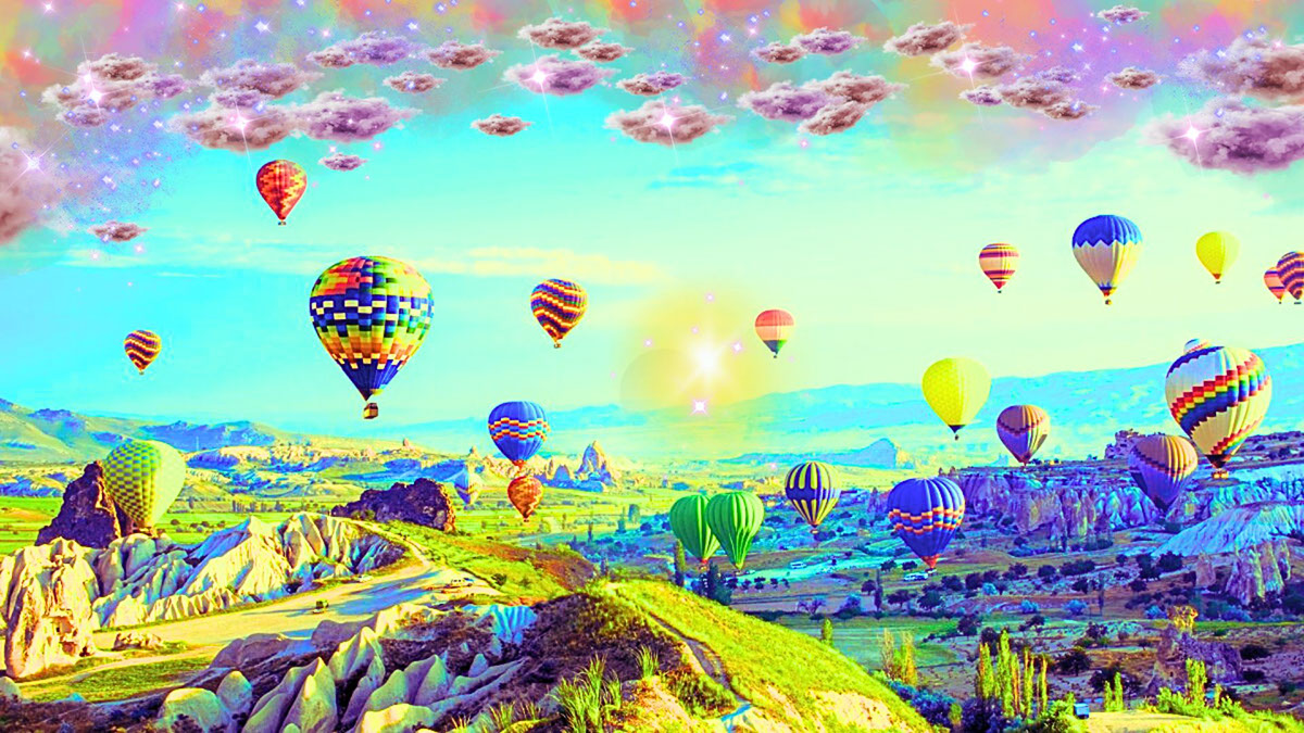 Landscape Hot Air Balloons rendition image
