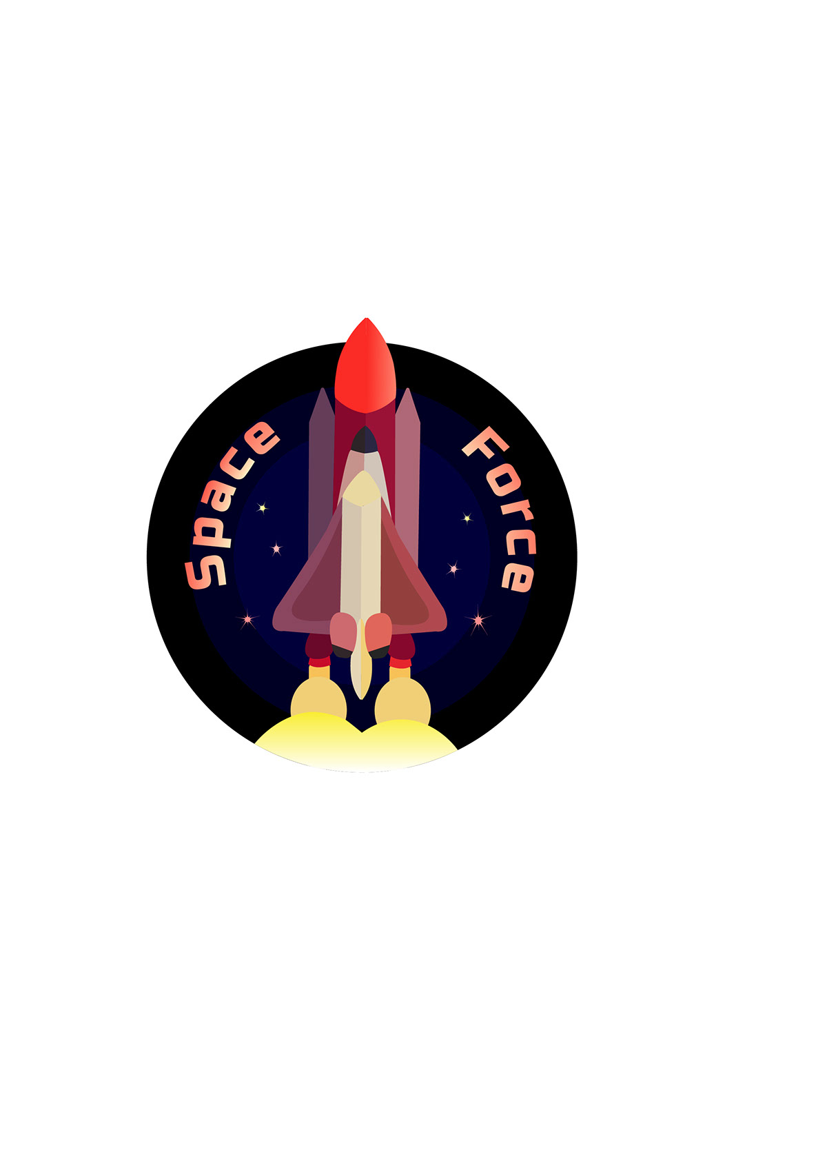 Standard Space Force Badge Pink rendition image