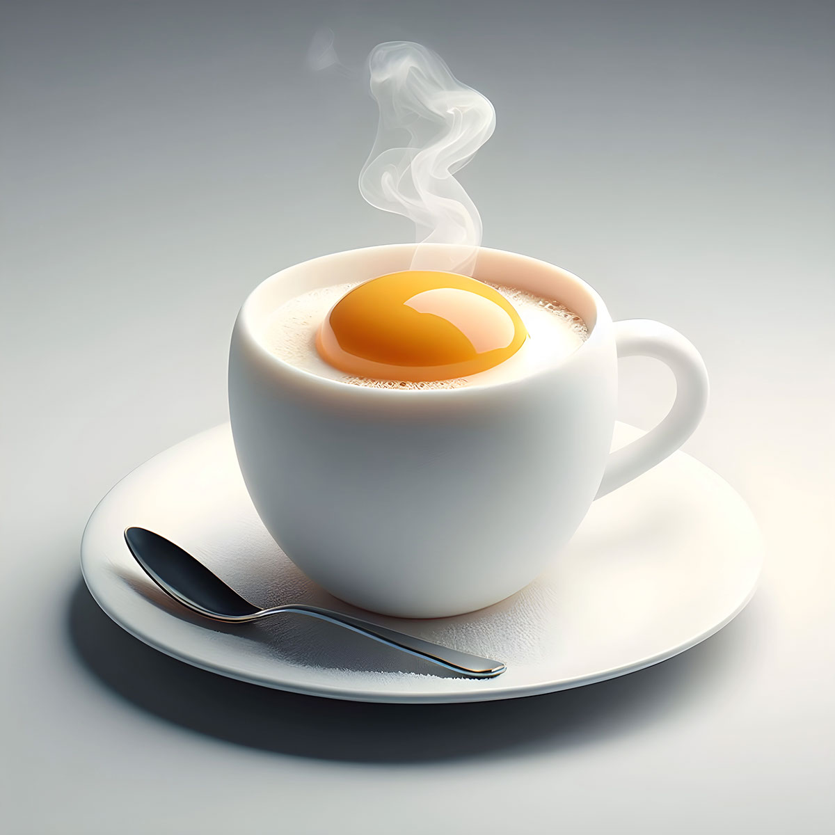 3d fried egg on a plate rendition image