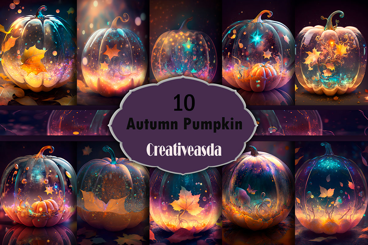 Autumn Pumpkin Paper Art illustrations rendition image