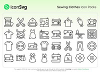 Sewing Clothes Icon Packs