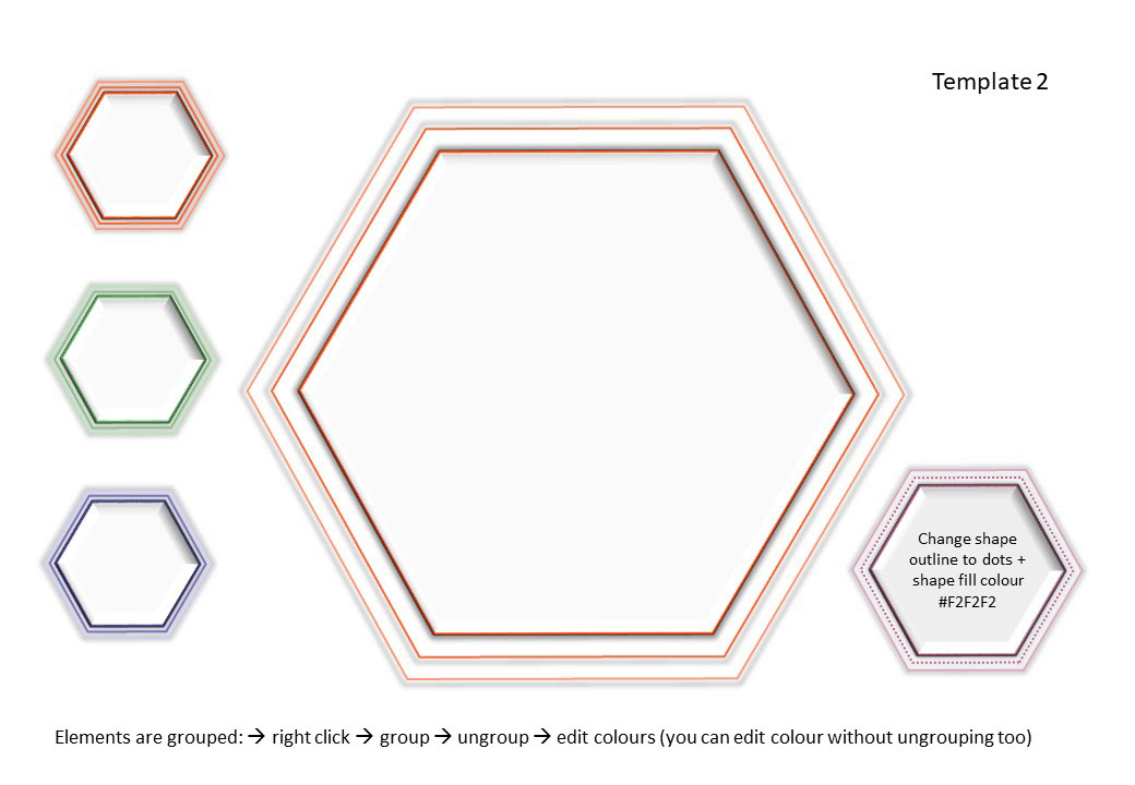 Infographic hexagon rendition image