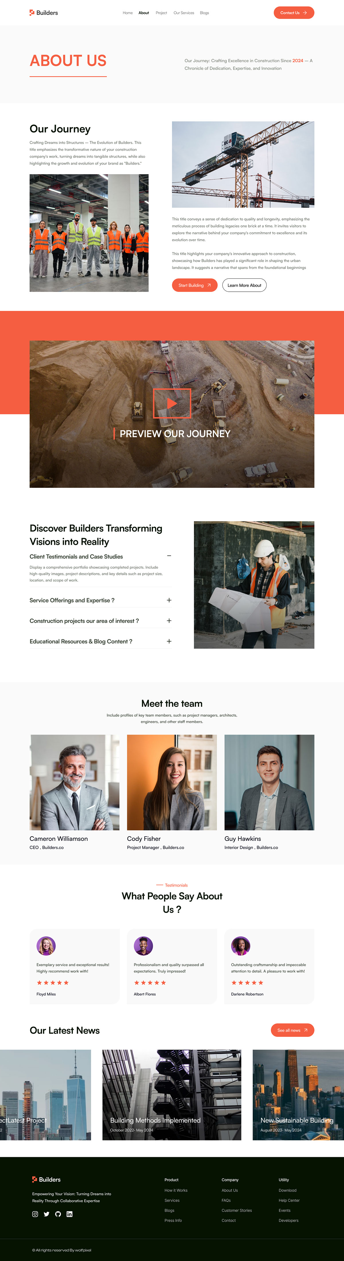 Builders  Construction Company website design rendition image