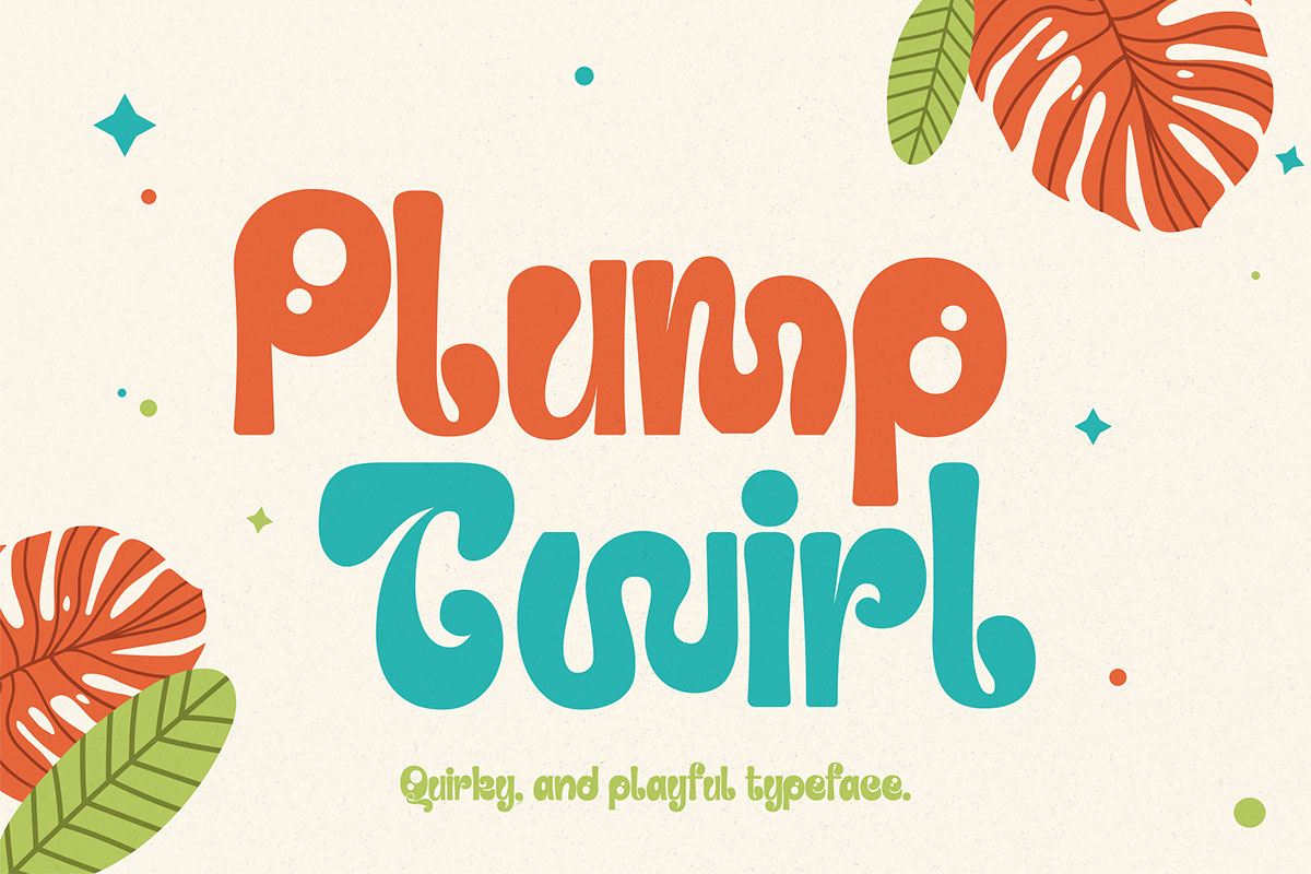 PLump Twirl Typeface rendition image