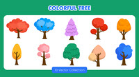 Colorful Tree Vector Set