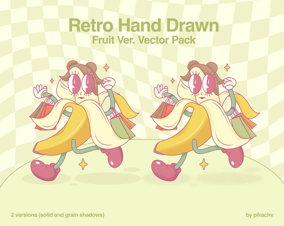 Retro Hand Drawn Banana Version rendition image