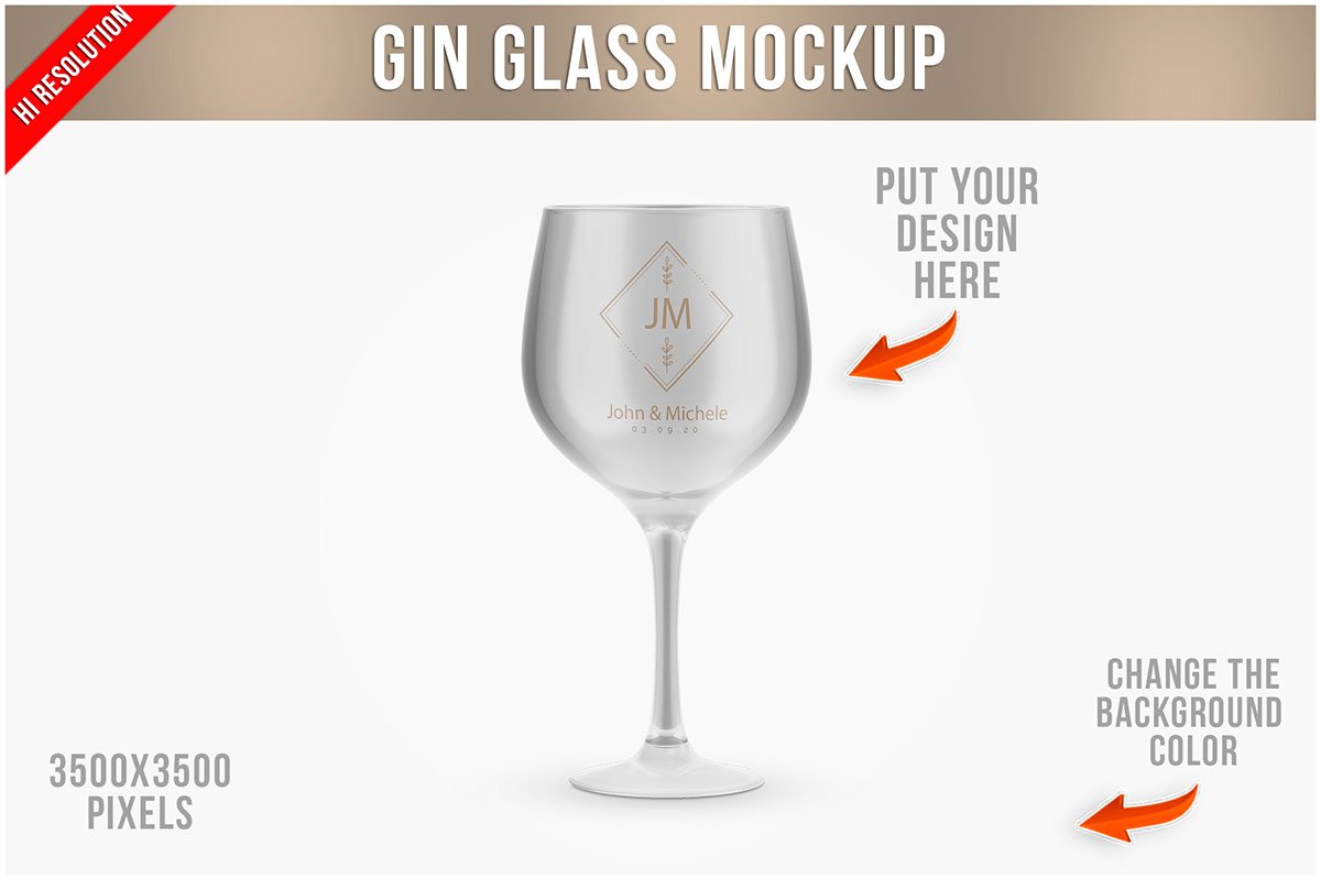 Gin Glass Mockup rendition image