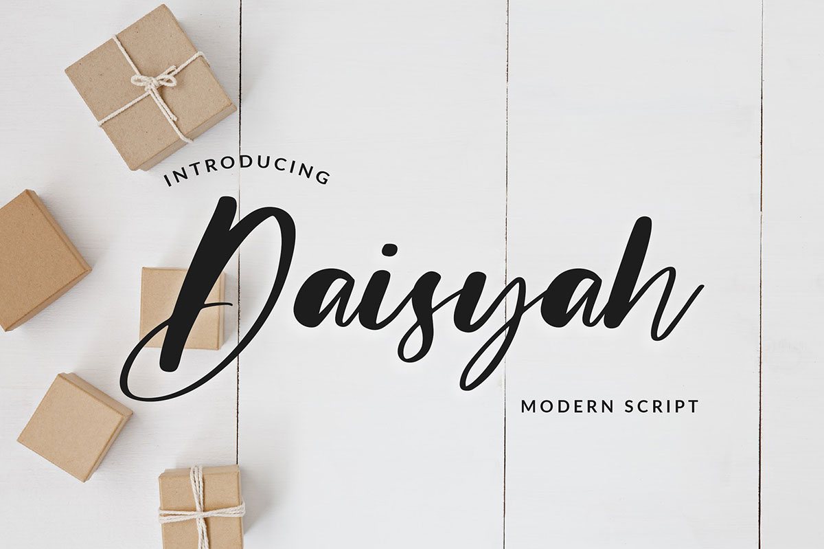 Daisyah Modern Script Font rendition image