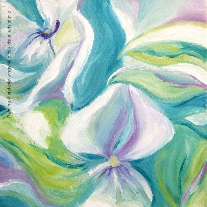 Acrylic-painting-floral-colors rendition image